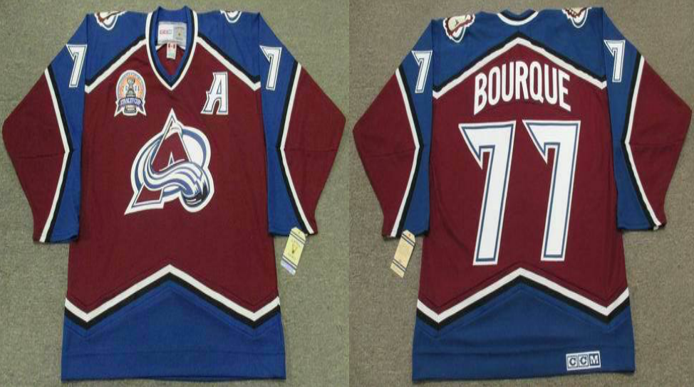 2019 Men Colorado Avalanche #77 Bourque red CCM NHL jerseys->colorado avalanche->NHL Jersey